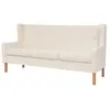 vidaXL Ensemble de canapés 3 pcs tissu blanc crème