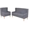 vidaXL Ensemble de canapés 2 pcs Tissu Gris