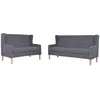 vidaXL Ensemble de canapés 2 pcs Tissu Gris