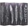vidaXL Cloison de séparation pliable 228 x 170 cm Plumes Noir et blanc