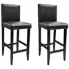 vidaXL Tabourets de bar lot de 2 noir similicuir