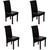 vidaXL Chaises à manger lot de 4 noir similicuir
