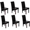 vidaXL Chaises à manger lot de 6 noir similicuir