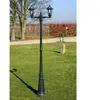 vidaXL Lampadaire de jardin 2 bras 215 cm Vert foncé/Noir Aluminium