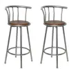 vidaXL Tabourets de bar lot de 2 marron acier