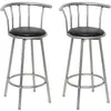vidaXL Tabourets de bar 2 pcs Noir Similicuir