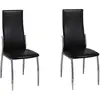 vidaXL Chaises à manger lot de 2 noir similicuir