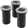 vidaXL 3 pcs Lampes encastrables au sol d'extérieur Rond