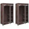 vidaXL Garde-robe en tissu 2 pcs Marron