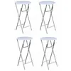 vidaXL Table de bar 4 pcs avec dessus de table en MDF Blanc