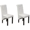 vidaXL Chaises à manger lot de 2 blanc similicuir