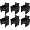 vidaXL Chaises à manger lot de 6 noir similicuir