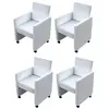 vidaXL Chaises à manger lot de 4 blanc similicuir