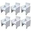 vidaXL Chaises à manger lot de 6 blanc similicuir
