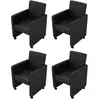 vidaXL Chaises à manger lot de 4 noir similicuir