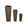 vidaXL Lits surélevés de jardin 3 pcs Résine tressée Marron
