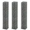 vidaXL Jeu de panier de gabion 3 pcs Fil galvanisé 25 x 25 x 150 cm