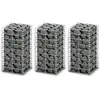 vidaXL Jeu de panier de gabion 3 pcs Fil galvanisé 25 x 25 x 50 cm