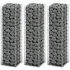 vidaXL Jeu de panier de gabion 3 pcs Fil galvanisé 25 x 25 x 100 cm
