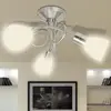 vidaXL Plafonnier avec abat-jour en verre pour 3 ampoules E14