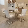 vidaXL Chaises à manger cantilever lot de 4 blanc similicuir