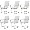 vidaXL Chaises à manger cantilever lot de 6 blanc similicuir