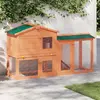vidaXL Clapier large d'extérieur pour petits animaux de compagnie Bois