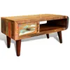 vidaXL Table basse avec bord incurvé et 1 tiroir Bois de récupération