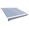 vidaXL Toit d'auvent Toile Bleu et blanc 4x3 m (Cadre non inclus)