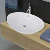 vidaXL Lavabo ovale en céramique avec trop plein 59 x 38,5 cm