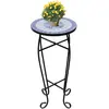 vidaXL Table d'appoint Mosaïque Bleu et blanc