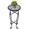 vidaXL Table d'appoint Mosaïque Noir et blanc
