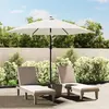 vidaXL Parasol sable blanc 3 m mât en acier
