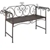 vidaXL Banc de jardin 132 cm Acier Antique Marron