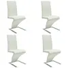 vidaXL Chaises à manger lot de 4 blanc similicuir