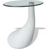vidaXL Table basse avec dessus de table en verre rond Blanc brillant