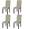 vidaXL Chaises à manger lot de 4 poil de chameau tissu