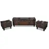 vidaXL Ensemble de bancs de rangement 3 pcs Marron