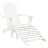 vidaXL Chaise de jardin avec pouf Bois Blanc