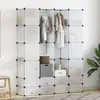 vidaXL Cabinet modulable avec 18 compartiments blanc 37x146x180,5 cm