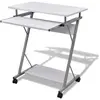 vidaXL Bureau d'ordinateur compact avec plateau à clavier Blanc