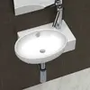 VIDAXL Vasque de salle de bains céramique blanc avec trou de trop plein