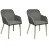 vidaXL Chaises à manger lot de 2 gris clair tissu et chêne massif