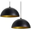 vidaXL Plafonniers 2 pcs Hauteur réglable Semi-sphérique Noir