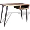 vidaXL Bureau avec pieds en fer Bois de récupération