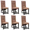 vidaXL Chaises à manger lot de 6 marron similicuir