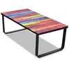 vidaXL Table basse avec impression d'arc-en-ciel Dessus en verre