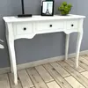 vidaXL Table de console et coiffeuse avec 3 tiroirs Blanc
