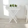 vidaXL Table d'appoint avec plateau Blanc