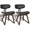 vidaXL Chaises à manger lot de 2 bois courbé et similicuir